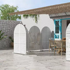 72 H47W Dovelina Recinzione per la privacy da giardino in metallo zincato marrone con parte superiore ad arco