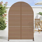 72 H47W Dovelina Recinzione per la privacy da giardino in metallo zincato marrone con parte superiore ad arco