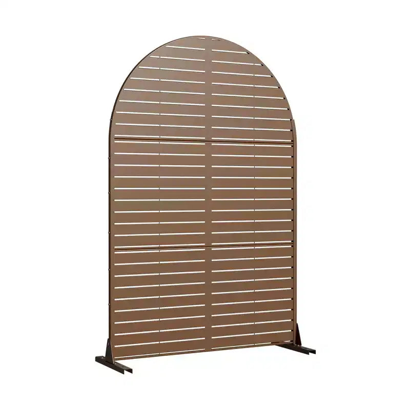 72 H47W Dovelina Recinzione per la privacy da giardino in metallo zincato marrone con parte superiore ad arco