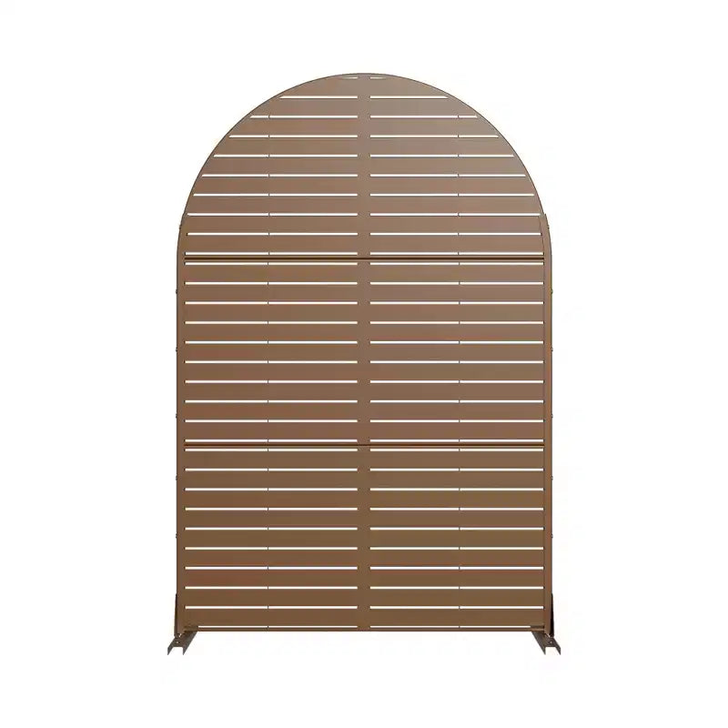72 H47W Dovelina Recinzione per la privacy da giardino in metallo zincato marrone con parte superiore ad arco