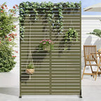 72 H47W Dovelina Recinzione per la privacy da giardino in metallo zincato marrone con parte superiore ad arco
