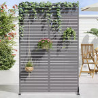 72 H47W Dovelina Recinzione per la privacy da giardino in metallo zincato marrone con parte superiore ad arco