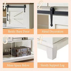 AMERLIFE Tavolo Divano con Ante Scorrevoli a Barn Door, Tavolino Consolle TV, Tavolo Ingresso Rustico da Fattoria da 46 pollici con Vano Contenitore