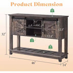 AMERLIFE Tavolo Divano con Ante Scorrevoli a Barn Door, Tavolino Consolle TV, Tavolo Ingresso Rustico da Fattoria da 46 pollici con Vano Contenitore