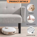 Divano letto futon regolabile a 3 posizioni, divanetto compatto, divano letto moderno di metà secolo, divano trasformabile, divani per soggiorno (grigio/marrone)