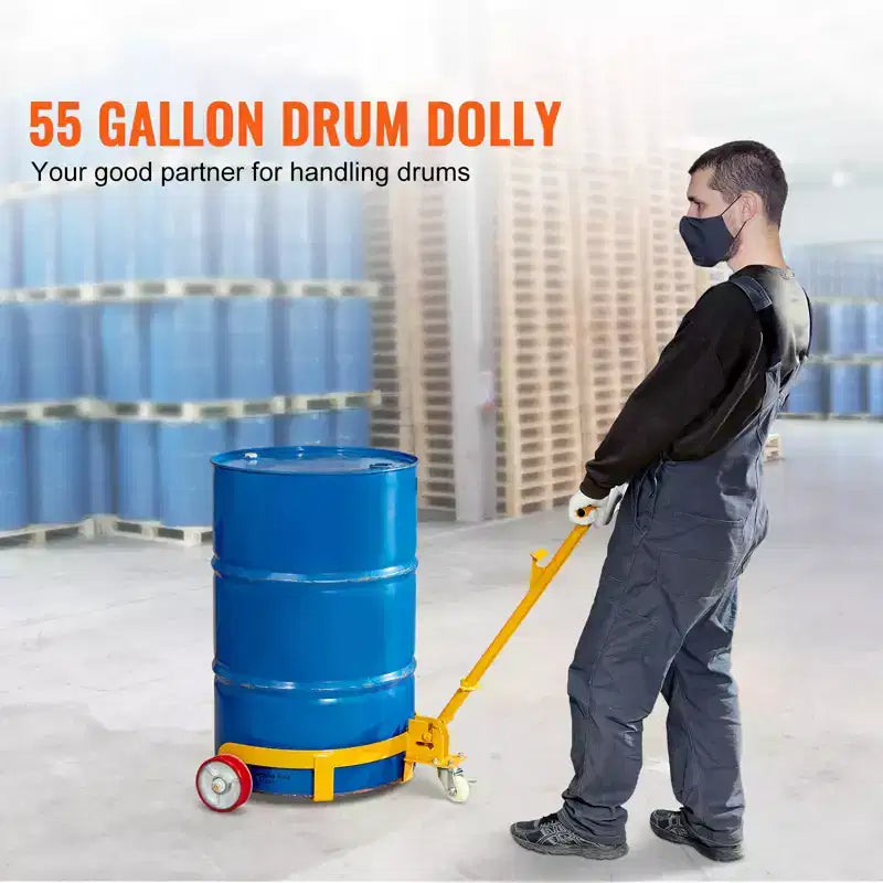 VEVOR Chariot de fût de 55 gallons, capacité de charge de 544 kg, chariot de fût rond en acier à profil bas, cadre en acier robuste