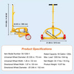 VEVOR Chariot de fût de 55 gallons, capacité de charge de 544 kg, chariot de fût rond en acier à profil bas, cadre en acier robuste