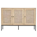VEVOR Rattan Cabinet, Rattan Storage Cabinet with 3 Magnetic Doors and Adjustable Shelves, Sideboard Buffet Cabinet for Hallway, Entryway