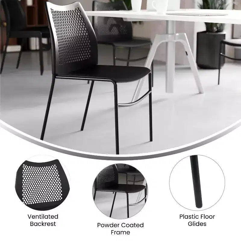 Sedia impilabile Flash Furniture HERCULES con schienale ventilato e base in metallo verniciato a polvere