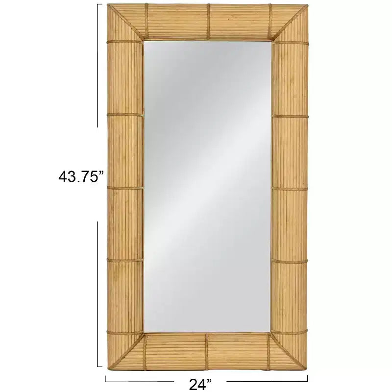 Specchio da parete quadrato in bambù Storied Home
