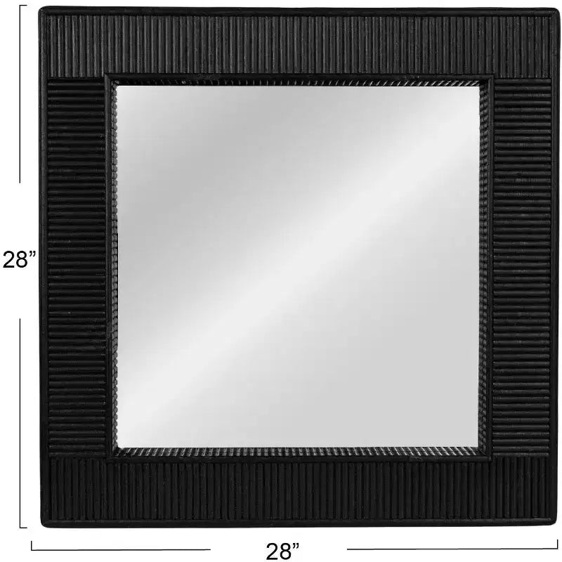Specchio da parete quadrato in bambù Storied Home