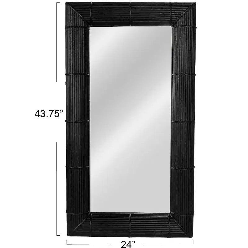 Specchio da parete quadrato in bambù Storied Home