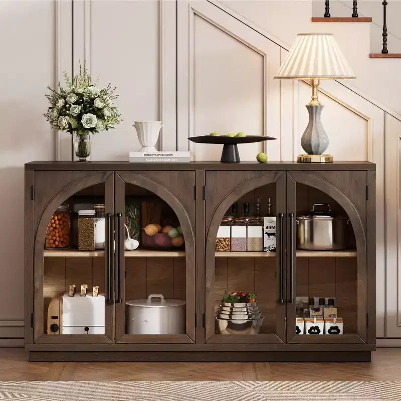 Madia/Credenza grande Whisen a 4 ante con ante in vetro per riporre oggetti