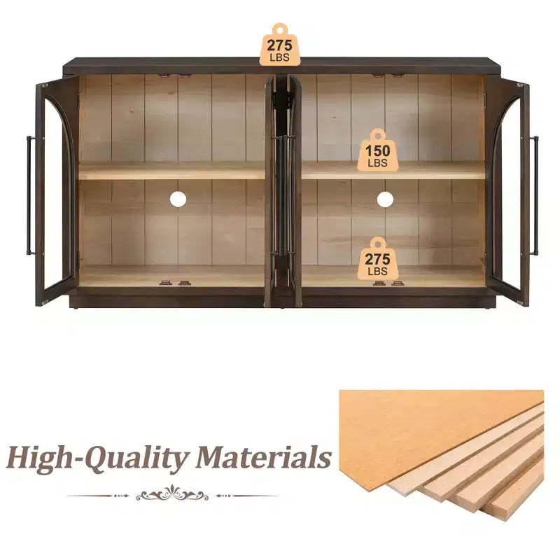 Madia/Credenza grande Whisen a 4 ante con ante in vetro per riporre oggetti