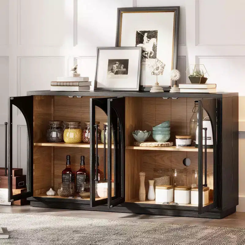 Madia/Credenza grande Whisen a 4 ante con ante in vetro per riporre oggetti