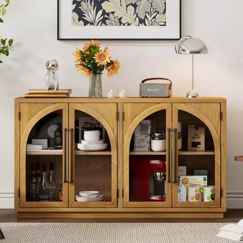 Madia/Credenza grande Whisen a 4 ante con ante in vetro per riporre oggetti