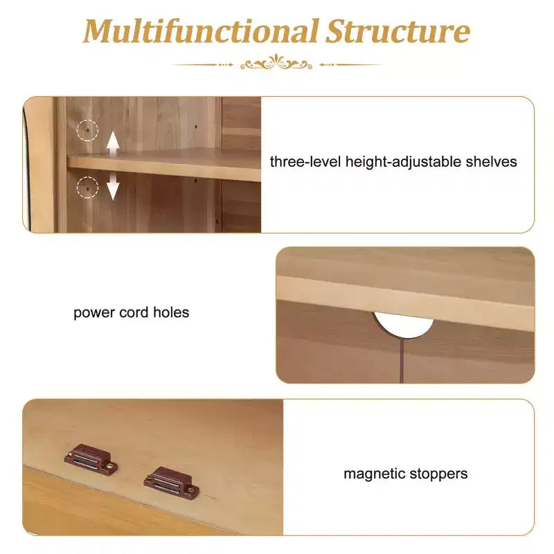 Madia/Credenza grande Whisen a 4 ante con ante in vetro per riporre oggetti