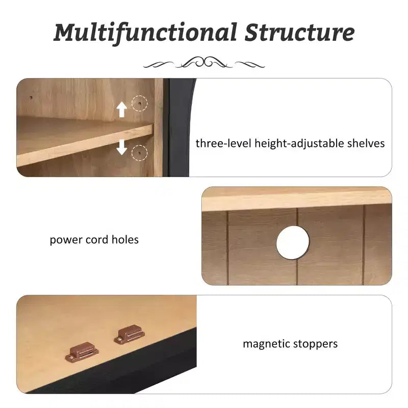 Madia/Credenza grande Whisen a 4 ante con ante in vetro per riporre oggetti