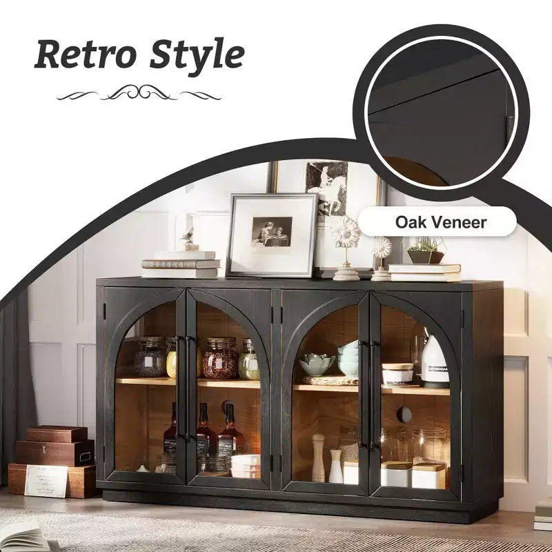 Madia/Credenza grande Whisen a 4 ante con ante in vetro per riporre oggetti