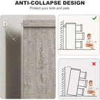 Cassettiera a 7 cassetti per camera da letto, Comò moderno grigio con maniglie incassate, Organizzatore in legno per soggiorno, cameretta, corridoio o ingresso