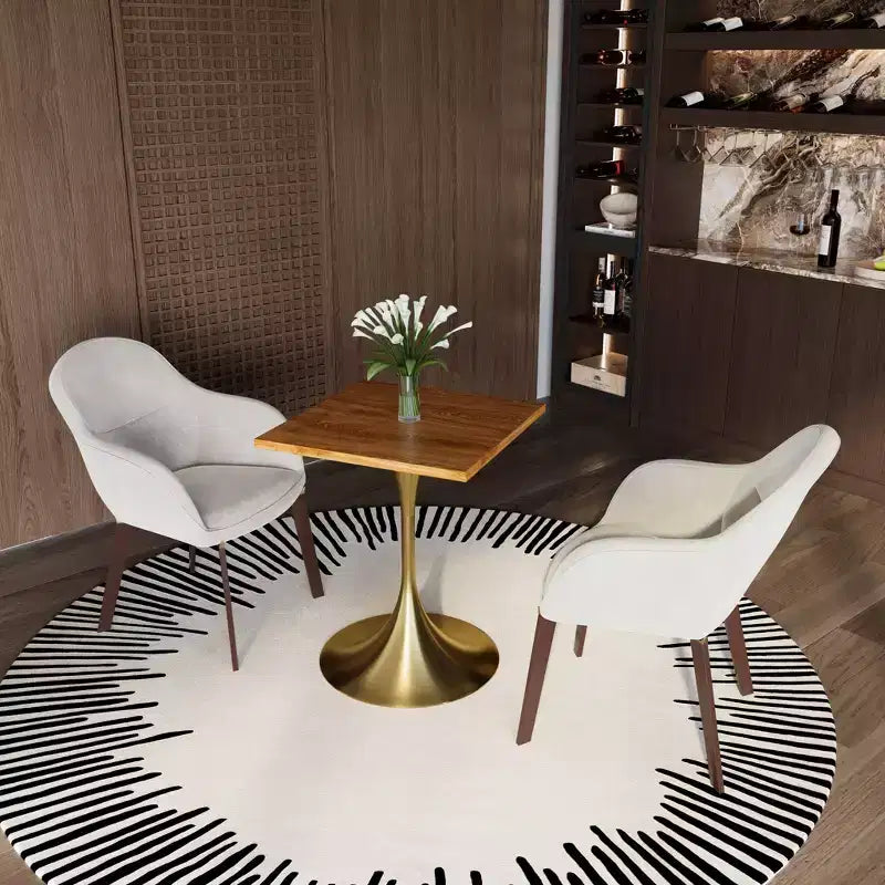 LeisureMod Verve Tavolo da pranzo quadrato da 24 pollici - Top moderno in MDF con base a piedistallo in oro spazzolato Tavolo da caffè d'accento per cucina, casa e caffè