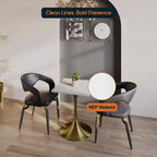 LeisureMod Verve Tavolo da pranzo quadrato da 24 pollici - Top moderno in MDF con base a piedistallo in oro spazzolato Tavolo da caffè d'accento per cucina, casa e caffè
