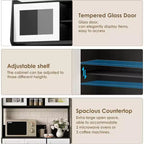 Mobile dispensa da cucina da 66 pollici con contenitore, armadio alto, ripiani regolabili, 3 cassetti, mobile contenitore in legno