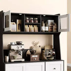 Mobile dispensa da cucina da 66 pollici con contenitore, armadio alto, ripiani regolabili, 3 cassetti, mobile contenitore in legno