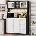 66 Inch Kitchen Pantry Cabinet with Storage, High Storage Cabinet, Adjustable Shelves, 3 Drawers, Wooden Storage Cabinet