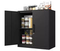 Metal Wall Cabinet,Black Wall Cabinet with 2 Doors,Hanging Cabinets with Handle,for Garage, Home, Office