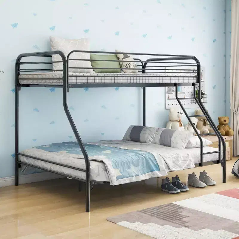 CLIHOME Letto a Castello in Metallo Robusto, una Piazza e Mezza, Facile da Montare con Sponda di Protezione Superiore Rinforzata