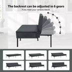 Divano letto futon convertibile MAYEERTY 69.88 con schienale regolabile in 5 posizioni