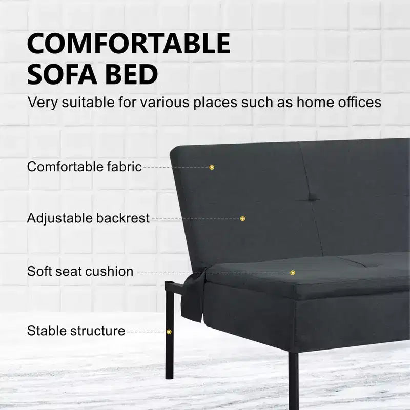 Divano letto futon convertibile MAYEERTY 69.88 con schienale regolabile in 5 posizioni