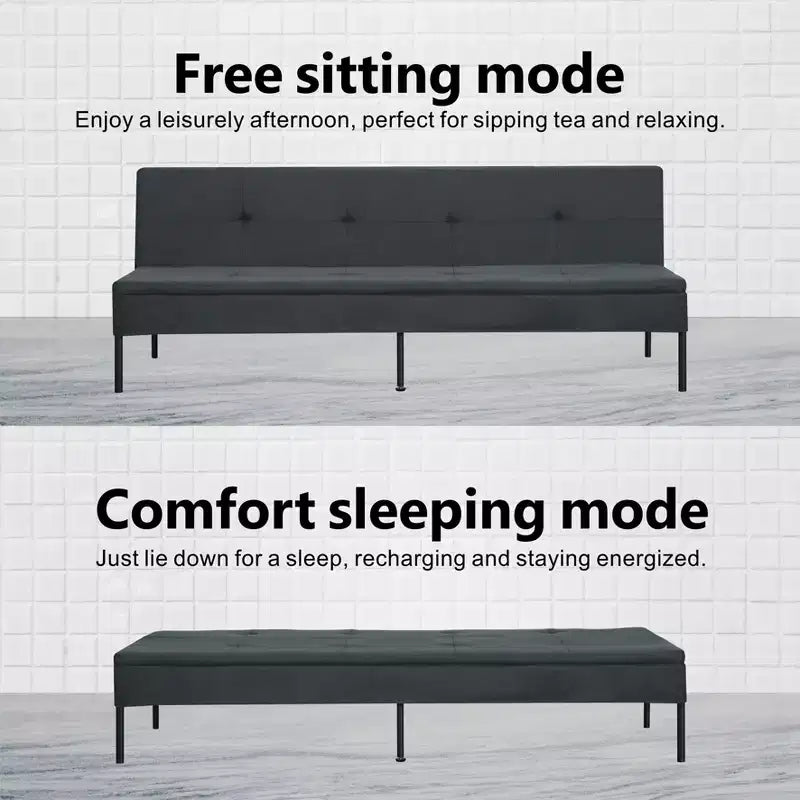 Divano letto futon convertibile MAYEERTY 69.88 con schienale regolabile in 5 posizioni