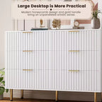 Set Comò per Camera da Letto, Comò a 6 Cassetti per Camera da Letto, Cassettiera Moderna con Cassetti Spaziosi e Profondi, Organizzatore in Legno, per Soggiorno, Corridoio