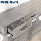 Tavolo d'ingresso, Tavolo consolle con cassetti portaoggetti, Tavolo da divano in legno stile rustico a 3 ripiani, Tavolo da corridoio per ingresso, Salotto