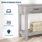 Tavolo d'ingresso, Tavolo consolle con cassetti portaoggetti, Tavolo da divano in legno stile rustico a 3 ripiani, Tavolo da corridoio per ingresso, Salotto