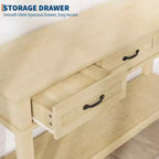 Tavolo d'ingresso, Tavolo consolle con cassetti portaoggetti, Tavolo da divano in legno stile rustico a 3 ripiani, Tavolo da corridoio per ingresso, Salotto