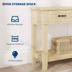 Tavolo d'ingresso, Tavolo consolle con cassetti portaoggetti, Tavolo da divano in legno stile rustico a 3 ripiani, Tavolo da corridoio per ingresso, Salotto