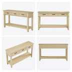 Tavolo d'ingresso, Tavolo consolle con cassetti portaoggetti, Tavolo da divano in legno stile rustico a 3 ripiani, Tavolo da corridoio per ingresso, Salotto
