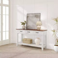 Entryway Table, Console Table with Storage Drawers, 3 Tier Farmhouse Wooden Sofa Table, Hallway Table for Entryway, Living Room