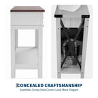 Tavolo d'ingresso, Tavolo consolle con cassetti portaoggetti, Tavolo da divano in legno stile rustico a 3 ripiani, Tavolo da corridoio per ingresso, Salotto