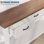 Tavolo d'ingresso, Tavolo consolle con cassetti portaoggetti, Tavolo da divano in legno stile rustico a 3 ripiani, Tavolo da corridoio per ingresso, Salotto