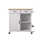Warkin Rolling Kitchen Island with Storage - White - SEI