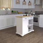 Isola da cucina mobile Warkin con contenitore - Bianco - SEI