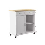 Isola da cucina mobile Warkin con contenitore - Bianco - SEI