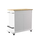 Isola da cucina mobile Warkin con contenitore - Bianco - SEI