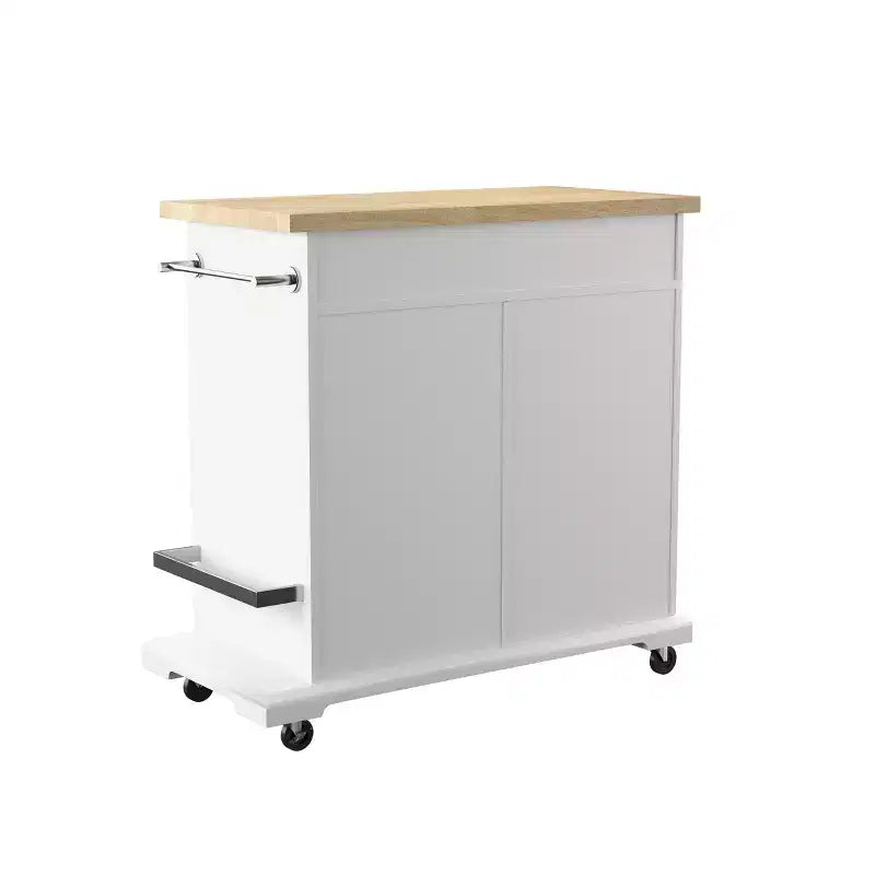 Isola da cucina mobile Warkin con contenitore - Bianco - SEI