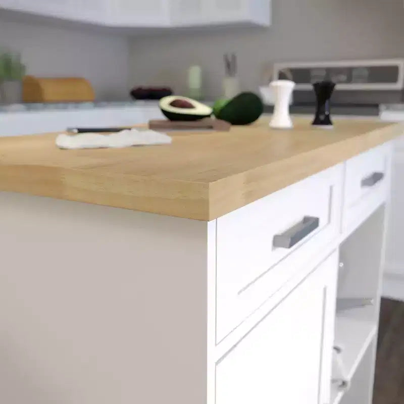 Isola da cucina mobile Warkin con contenitore - Bianco - SEI