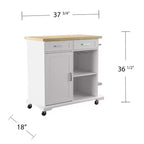 Isola da cucina mobile Warkin con contenitore - Bianco - SEI